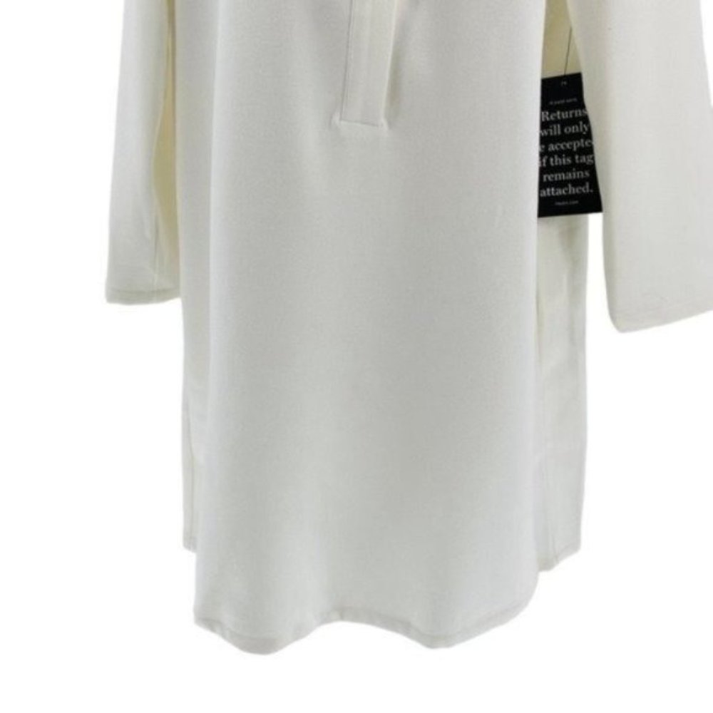 Tuckernuck | NEW White Stretch Crepe Avery Long Sleeve Shirt Dress Size M - Picture 6 of 12